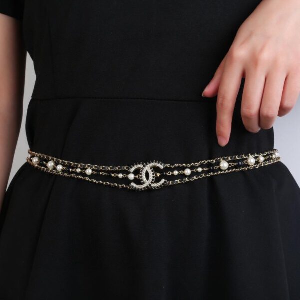 replica,repliche,fake,1:1,earrings,bracelet,ring,jewelry Chanel nuova catena in vita con perle in pelle di agnello (119D)
