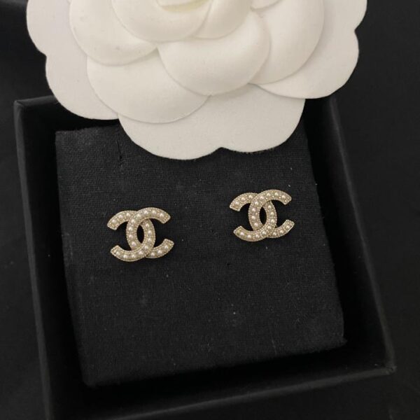 Orecchini a bottone Chanel mini perle dorate (DA64)