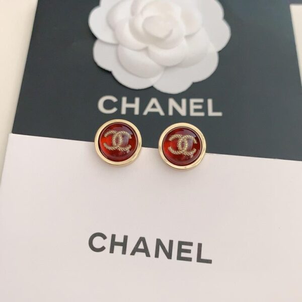 Chanel nuovi orecchini rotondi rossi (4090)