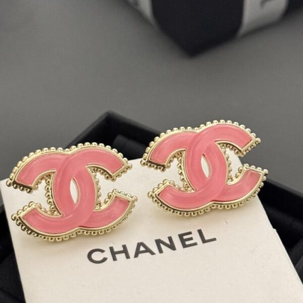 Ultimi orecchini cc rosa Chanel (50FD)