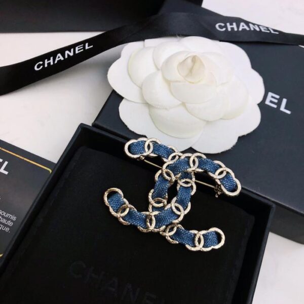 replica,repliche,fake,1:1,earrings,bracelet,ring,jewelry Spilla in denim Chanel(6674)