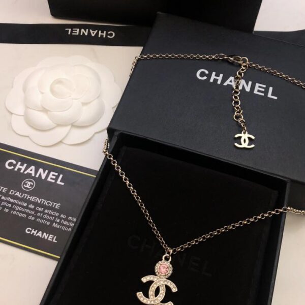 Collana Chanel doppia c strass oro chiaro (39F0)
