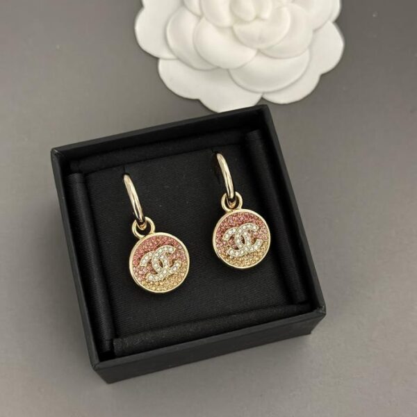 Chanel ultimi ganci per le orecchie rotondi rosa sfumati (692A)