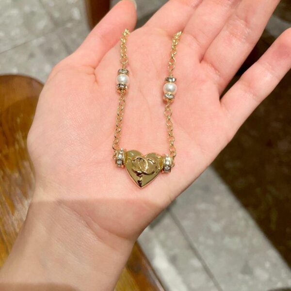 replica,repliche,fake,1:1,earrings,bracelet,ring,jewelry Collana Chanel con lettere di mezza età (511F)