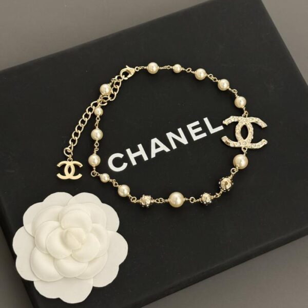 Chanel nuova collana di diamanti e perle grandi e piccole (C6DC)