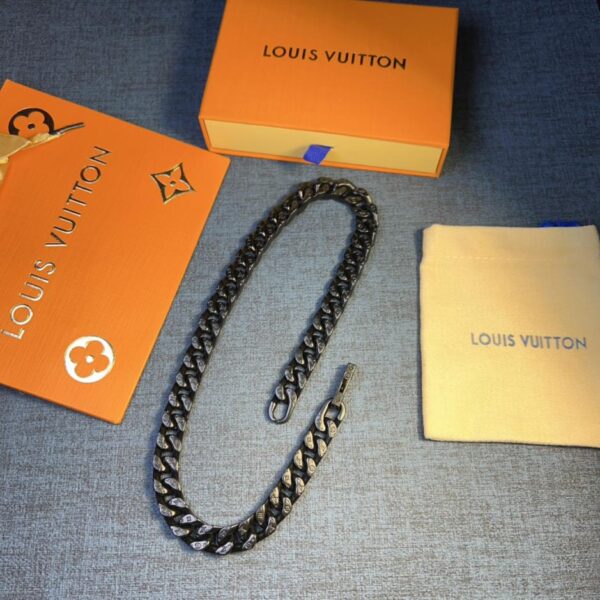 Louis Vuitton maglie di catena Collana con coppia di catene cubane (3CFF)