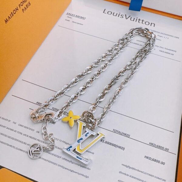 replica,repliche,fake,1:1,earrings,bracelet,ring,jewelry Collana Louuis Vuitton RW contatore nuovo modello di coppia stile (F0E1)
