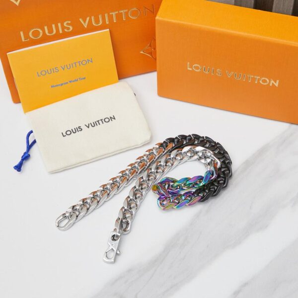 replica,repliche,fake,1:1,earrings,bracelet,ring,jewelry Collana Louuis Vuitton colorata collana braccialetto cubano (E283)