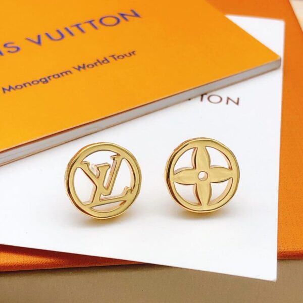 replica,repliche,fake,1:1,earrings,bracelet,ring,jewelry Louuis Vuitton ultimi orecchini rotondi lucidi (62E0)