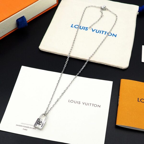 Collana Lockit in argento Louis Vuitton Charity Lock in edizione limitata (6444)