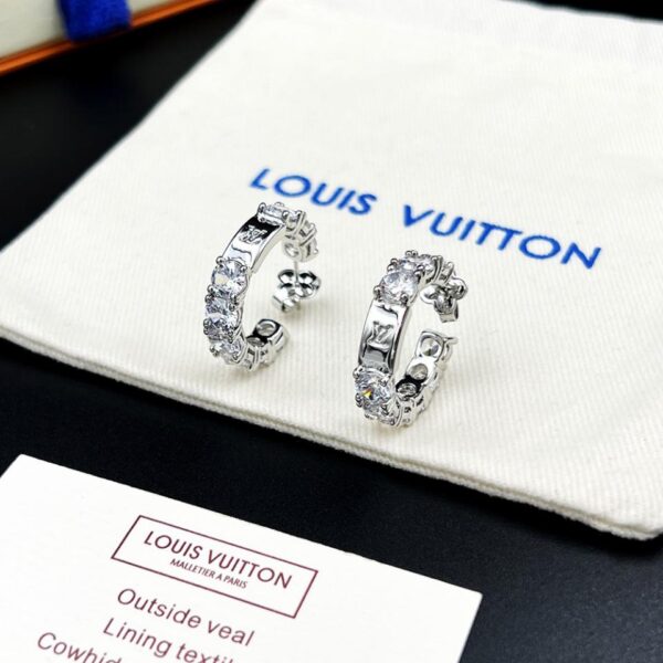 replica,repliche,fake,1:1,earrings,bracelet,ring,jewelry Orecchini Louis Vuitton con cristalli pieni di diamanti (858A)