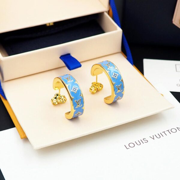 replica,repliche,fake,1:1,earrings,bracelet,ring,jewelry Orecchini Louis Vuitton Nanogram smalto (58DB)
