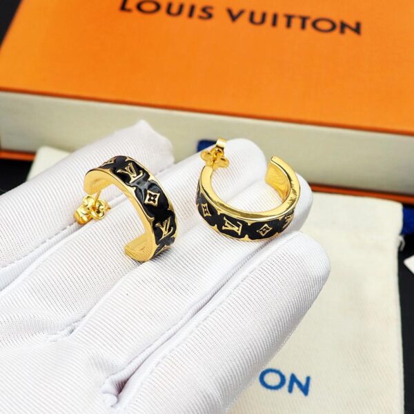replica,repliche,fake,1:1,earrings,bracelet,ring,jewelry Orecchini Louis Vuitton Nanogram smalto (D691)