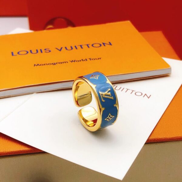 replica,repliche,fake,1:1,earrings,bracelet,ring,jewelry Ultimo anello blu antigoccia per olio di Louuis Vuitton (F850)