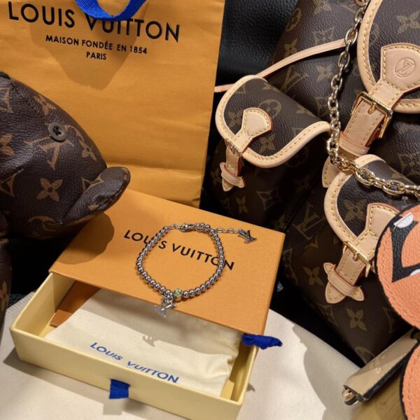 Bracciale Louis Vuitton Paradise con sfere in acciaio e diamanti colorati (F7B8)