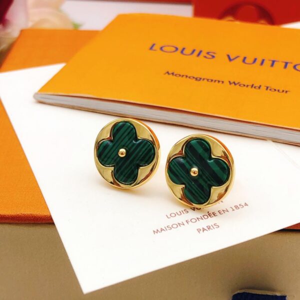 replica,repliche,fake,1:1,earrings,bracelet,ring,jewelry Gli ultimi orecchini di madreperla verde di Louuis Vuitton (1D8B)