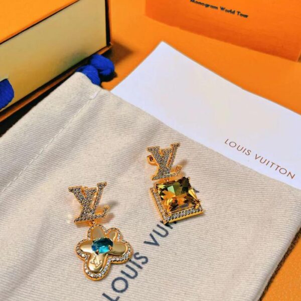 replica,repliche,fake,1:1,earrings,bracelet,ring,jewelry Orecchini Louis Vuitton con pietra del paradiso (784D)