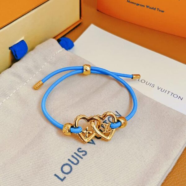 replica,repliche,fake,1:1,earrings,bracelet,ring,jewelry Bracciale Louis Vuitton My LV Love con cordino elastico (F852)