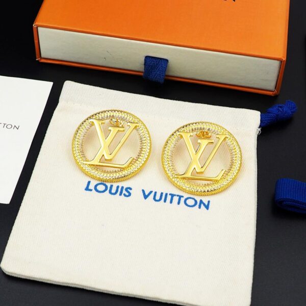 replica,repliche,fake,1:1,earrings,bracelet,ring,jewelry Orecchini a bottone Louuis Vuitton con lettere a cerchio grande e diamanti pieni (29D0)