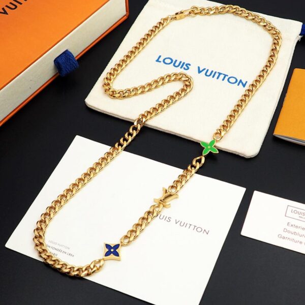 replica,repliche,fake,1:1,earrings,bracelet,ring,jewelry Collana Louuis Vuitton Monogram Row (92A1)