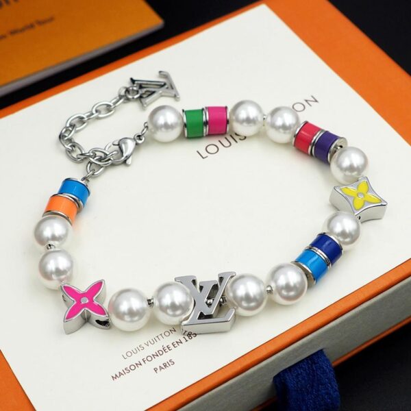 replica,repliche,fake,1:1,earrings,bracelet,ring,jewelry Bracciale Louis Vuitton MNG con perle Party (135E)