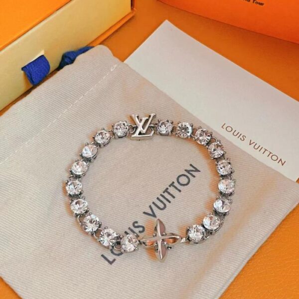 replica,repliche,fake,1:1,earrings,bracelet,ring,jewelry Bracciale Louis Vuitton con cristalli (DBF4)