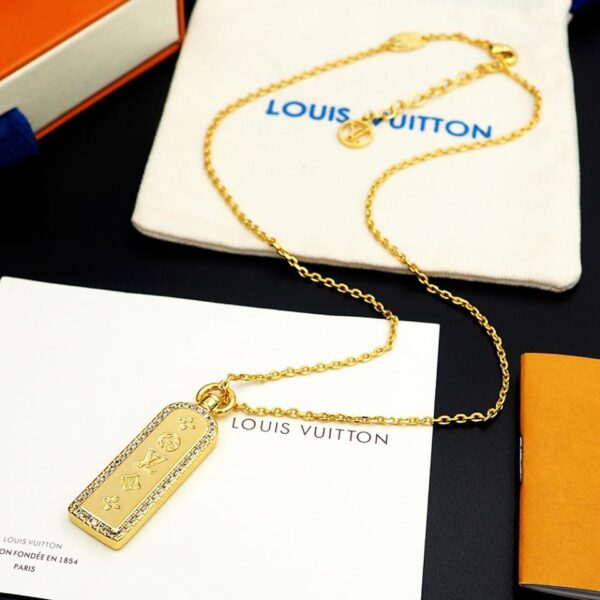 replica,repliche,fake,1:1,earrings,bracelet,ring,jewelry Collana Louis Vuitton con etichetta grande (21C0)