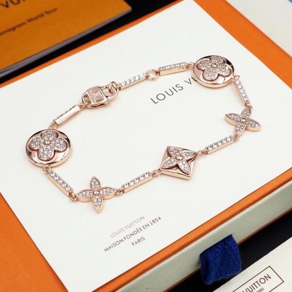 replica,repliche,fake,1:1,earrings,bracelet,ring,jewelry Bracciale Louis Vuitton con diamanti presbiopia (5F0F)