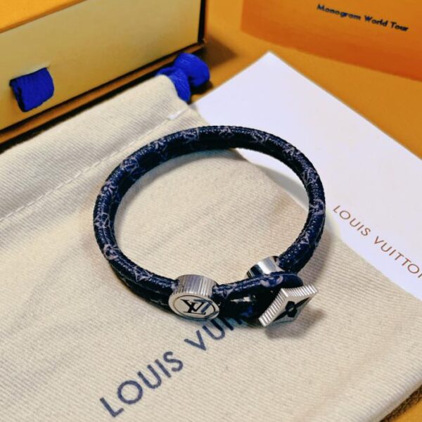 replica,repliche,fake,1:1,earrings,bracelet,ring,jewelry Bracciale decorativo in metallo con logo stampato LOUIS VUITTON, stesso stile per uomo e donna (62E5)