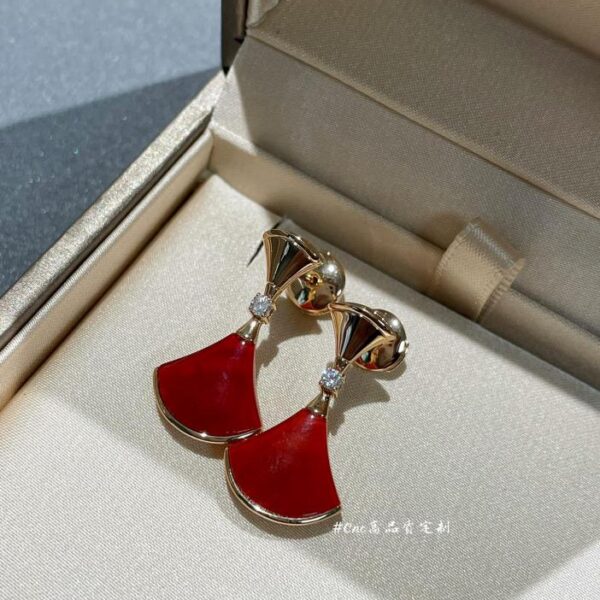replica,repliche,fake,1:1,earrings,bracelet,ring,jewelry Bulgari Orecchini da sogno Diva orecchini ventaglio corniola (AFD8)