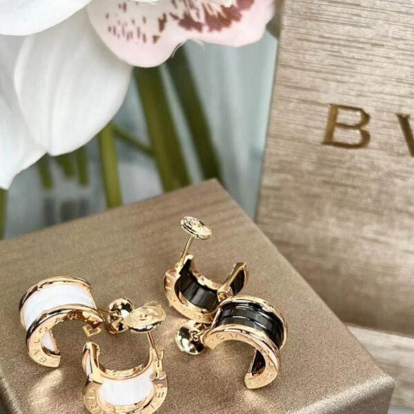 replica,repliche,fake,1:1,earrings,bracelet,ring,jewelry Orecchini Bulgari BV in ceramica bianca e nera (CDD1)
