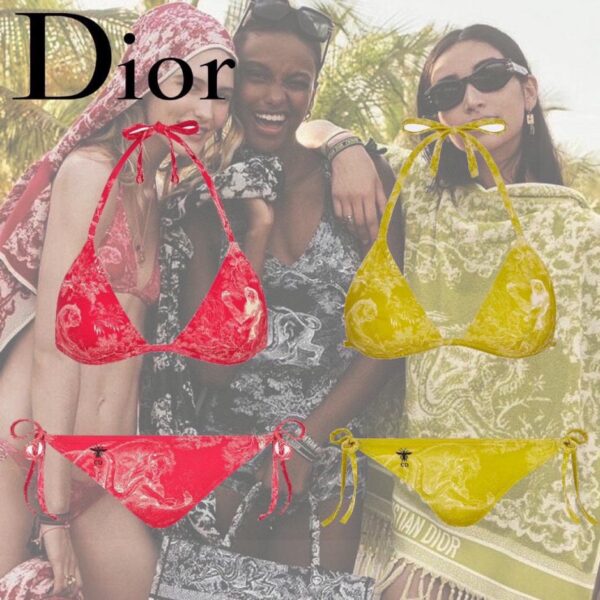replica,repliche,fake,1:1,earrings,bracelet,ring,jewelry Il nuovo costume da bagno bikini Dior con stampa animalier canotta reggiseno intimo + slip due set