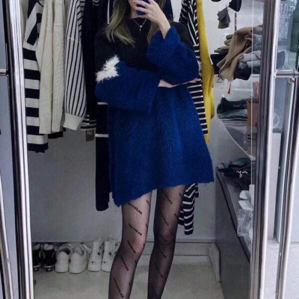 [1 paio in una scatola] Balenciaga calze classiche floccate con lettere