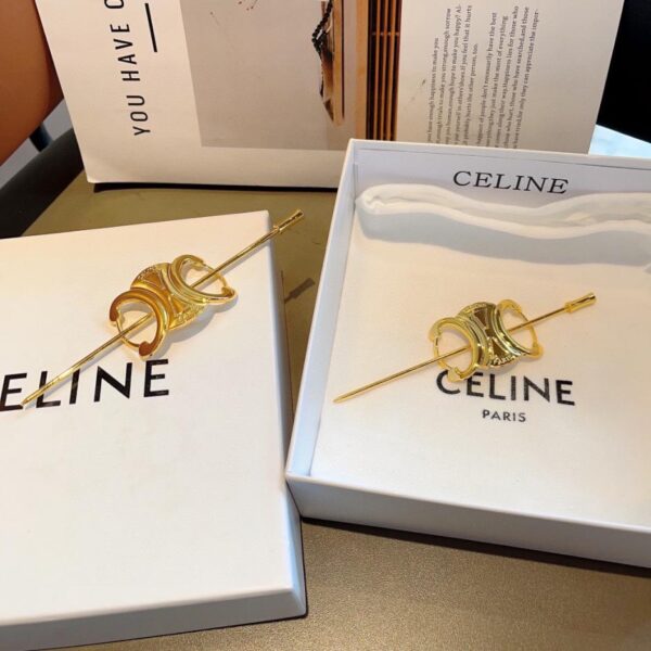replica,repliche,fake,1:1,earrings,bracelet,ring,jewelry Con confezione CELINE Forcina per capelli retrò alla moda in stile palazzo francese Arc de Triomphe