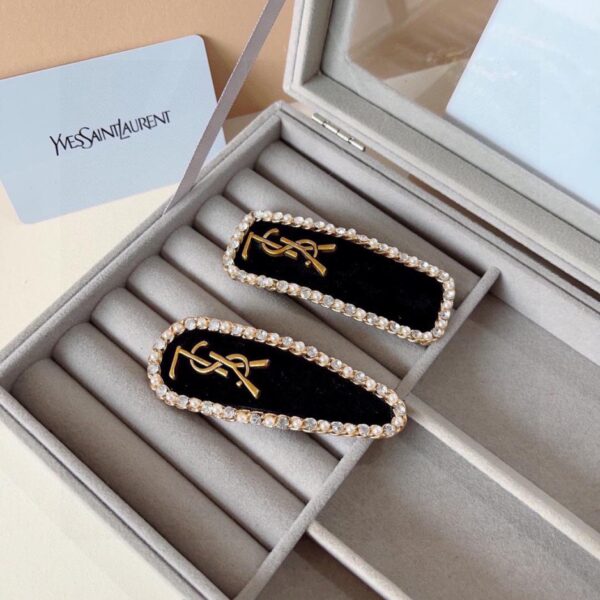 replica,repliche,fake,1:1,earrings,bracelet,ring,jewelry Viene fornito con la confezione (paio) di nuove clip BB per forcine per capelli con perle floccate di strass Yves Saint Laurent