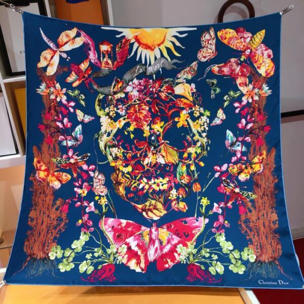 SDO2406 Foulard quadrato in seta da 90 cm con stampa tarocchi originale Dior