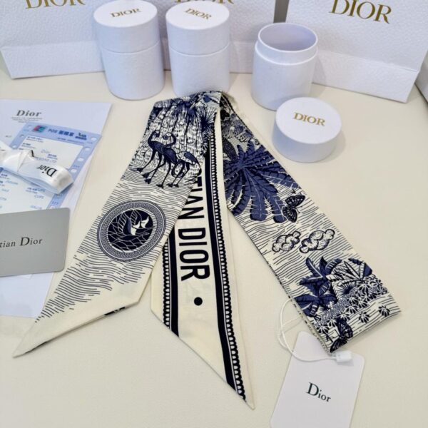 Dior Tropical Rainforest Sciarpa di seta Stile tropicale Fascia per capelli Serie di piccoli nastri