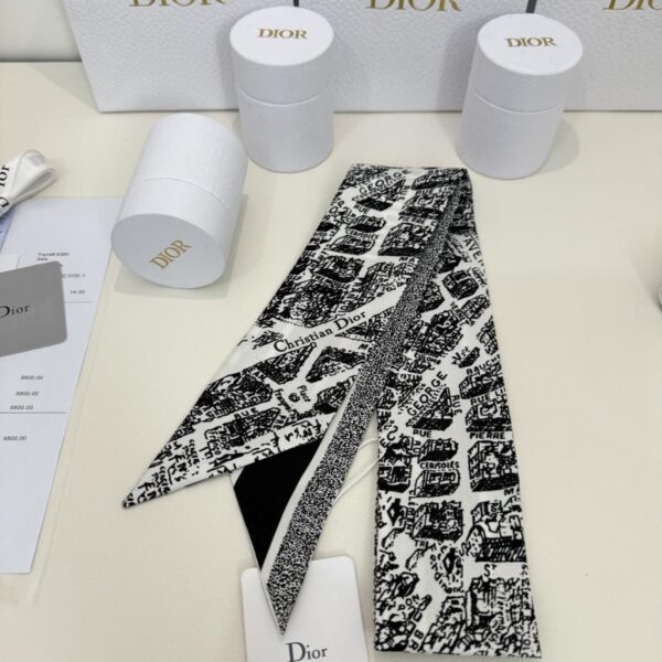 replica,repliche,fake,1:1,earrings,bracelet,ring,jewelry Sciarpa Dior twilly, classico stile mappa di Parigi