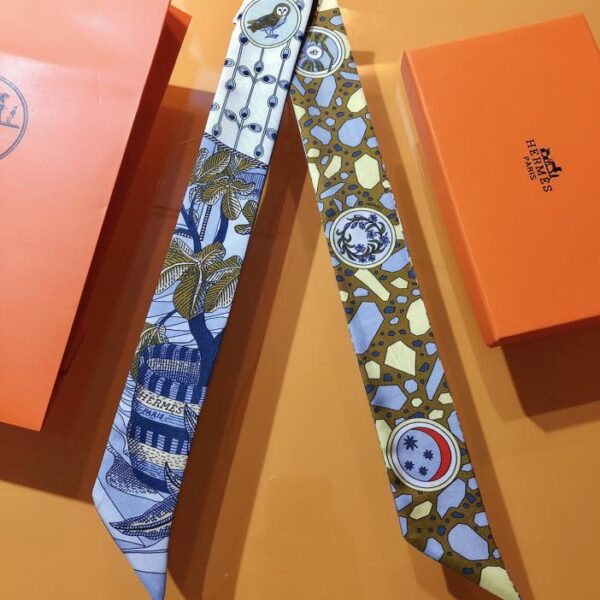 replica,repliche,fake,1:1,earrings,bracelet,ring,jewelry PHMS2162🦋 Hermès [Danza della Cavaliera] Sciarpa Twilly