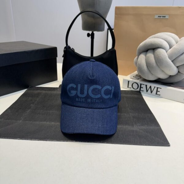 replica,repliche,fake,1:1,earrings,bracelet,ring,jewelry GUCCI contatore nuovo berretto da baseball in denim lavato (097C)