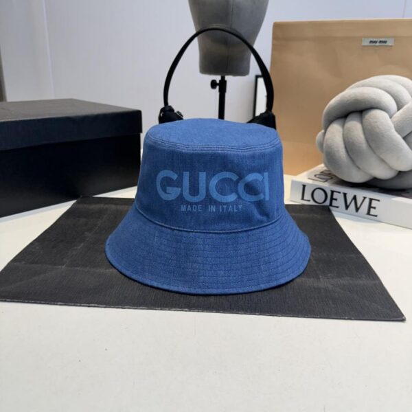 replica,repliche,fake,1:1,earrings,bracelet,ring,jewelry GUCCI contatore nuovo cappello da pescatore in denim lavato (27D1)