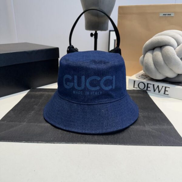 replica,repliche,fake,1:1,earrings,bracelet,ring,jewelry GUCCI contatore nuovo cappello da pescatore in denim lavato (EFF8)