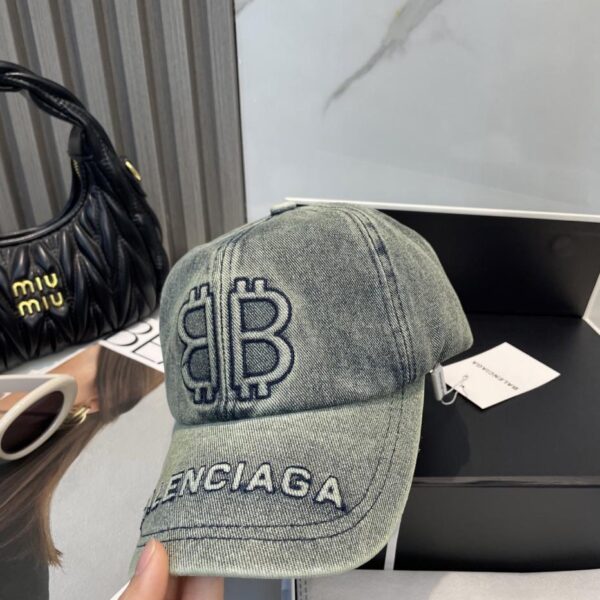 replica,repliche,fake,1:1,earrings,bracelet,ring,jewelry Balenciaga nuovo berretto da baseball in denim lavato (9A21)