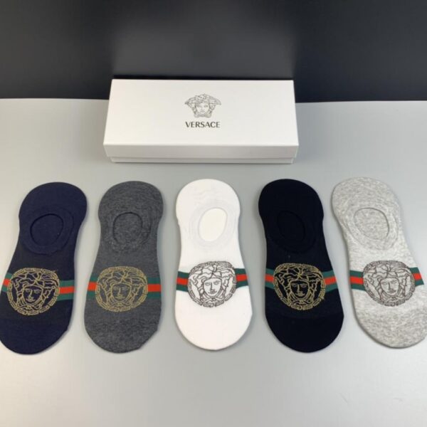 replica,repliche,fake,1:1,earrings,bracelet,ring,jewelry VERSACE nuovi calzini invisibili estivi, qualità puro cotone, comodi e traspiranti, aggiornamento con colla a caldo sul tallone per evitare cadute, 5 paia in una scatola (3821)