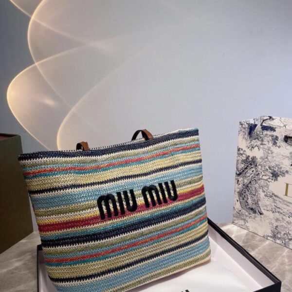 Miu Miu Borsa tote bag in paglia americana retrò fata