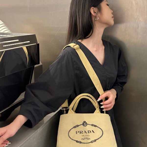 replica,repliche,fake,1:1,earrings,bracelet,ring,jewelry Borsa tote nuova di Prada in tela