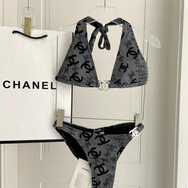 replica,repliche,fake,1:1,earrings,bracelet,ring,jewelry Nuovo costume da bagno diviso jacquard di Chanel