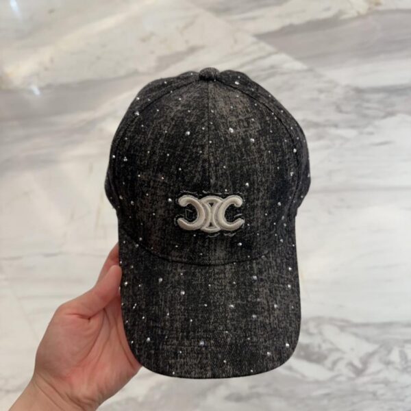 CELINE nuovo berretto da baseball retrò blu denim