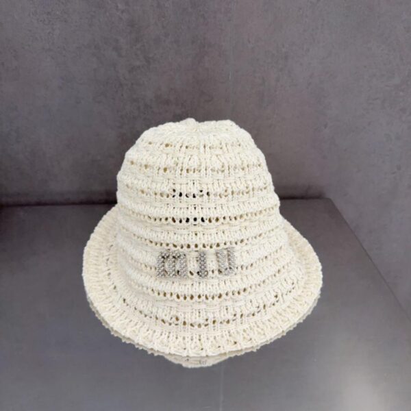 replica,repliche,fake,1:1,earrings,bracelet,ring,jewelry Cappello da pescatore a righe MIU MIUI in maglia