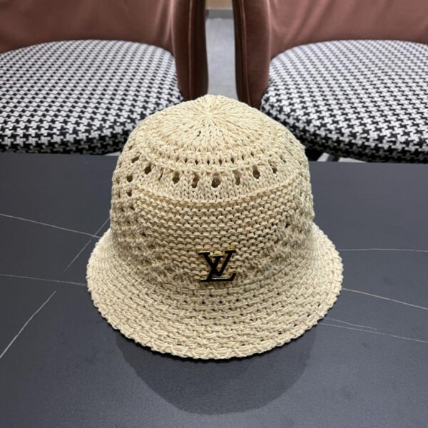 replica,repliche,fake,1:1,earrings,bracelet,ring,jewelry Il nuovo cappello da pescatore parasole in stile coreano di Louis Vuitton, cappello a bacinella con viso dolce lavorato a maglia cava
